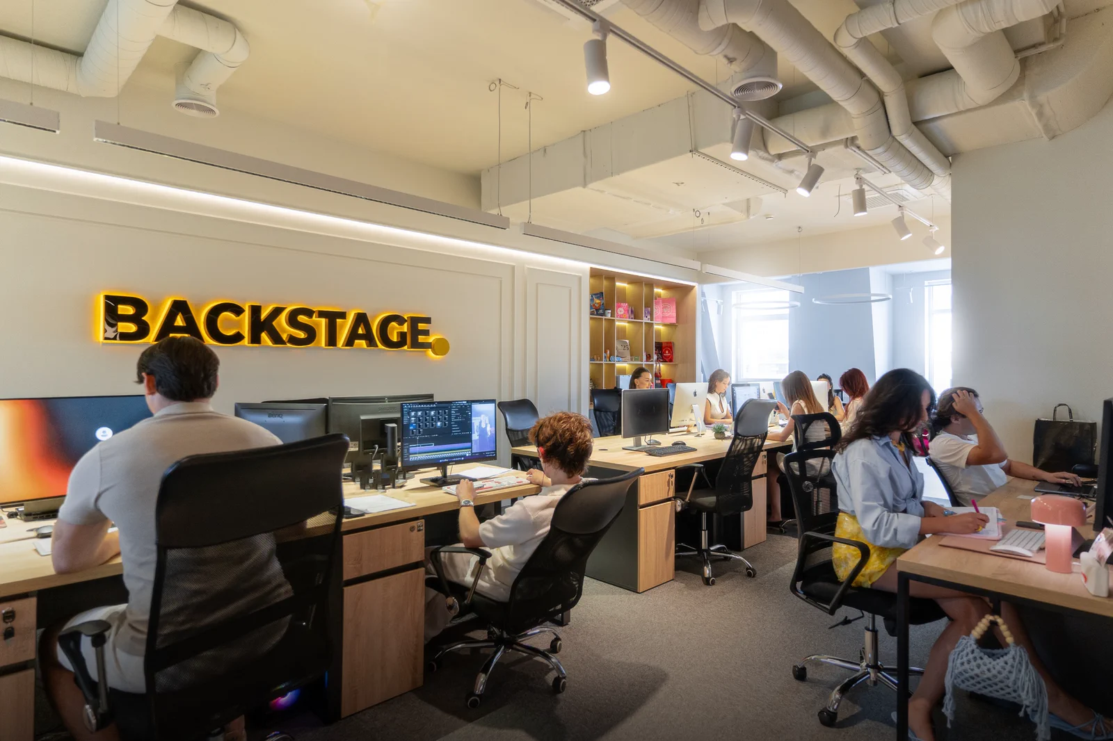 The Backstage team at the office