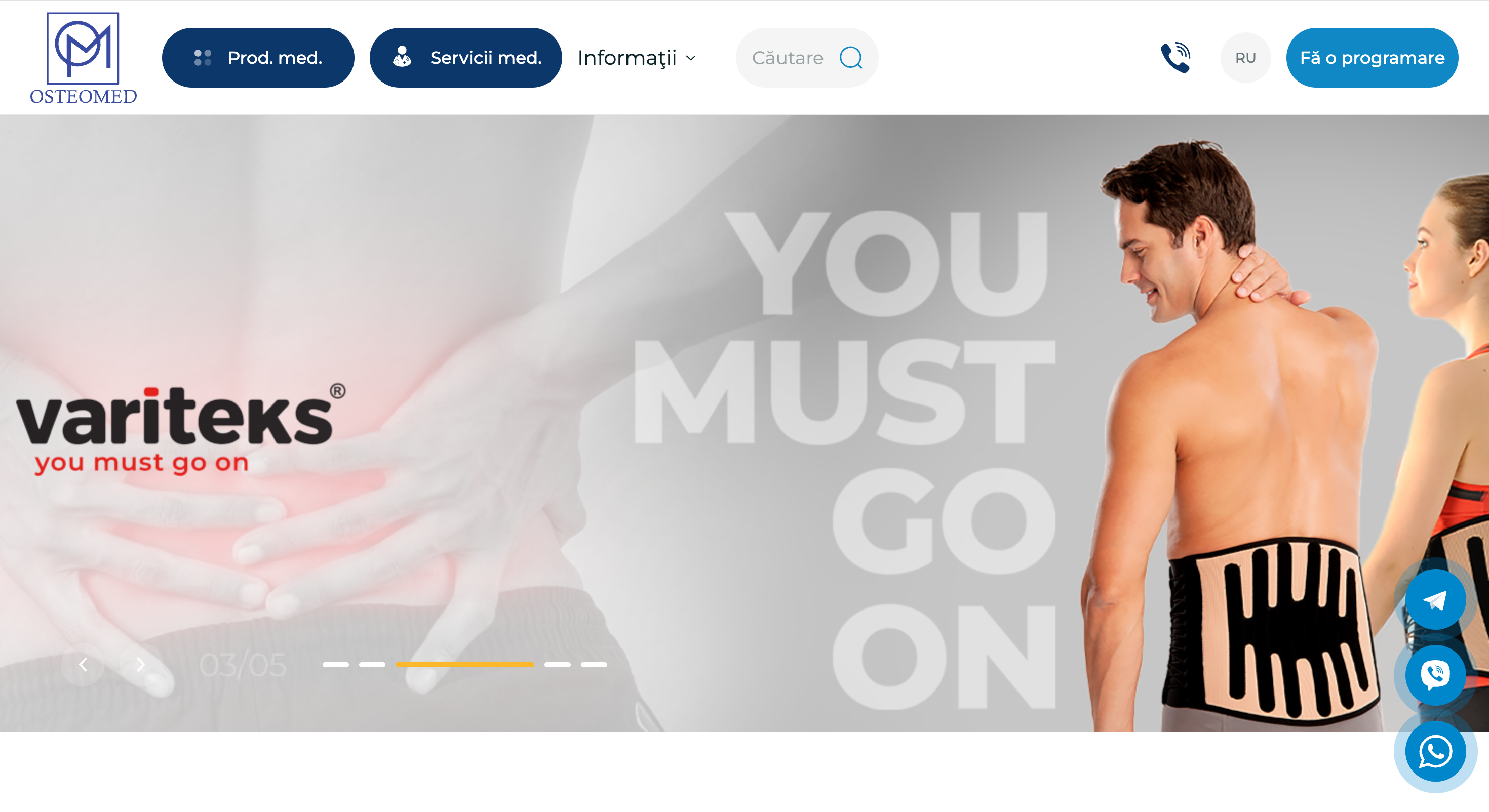 Главная страница сайта osteomed.md